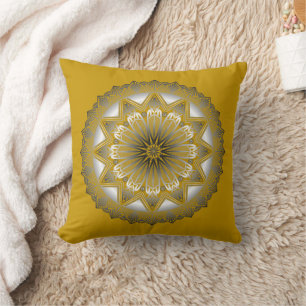Ramadan Mandala Gold Throw Pillow Kissen