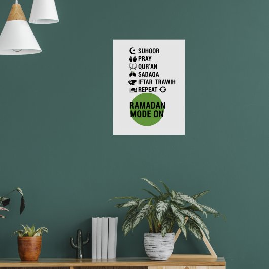 Ramadan Mode On,Islamic Fasting Activities List, Poster (Wohnzimmer 1)