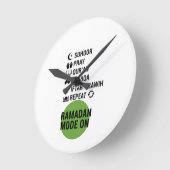 Ramadan Mode On,Islamic Fasting Activities List, Runde Wanduhr (Winkel)