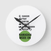 Ramadan Mode On,Islamic Fasting Activities List, Runde Wanduhr (Vorderseite)