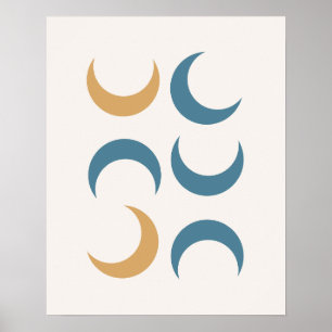 Ramadan Modern Crescent Moon Shape Poster