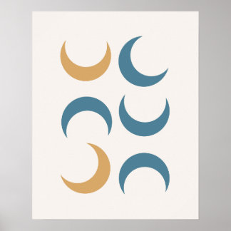 Ramadan Modern Crescent Moon Shape Poster