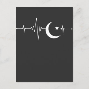 Ramadan Moon Islam Heartbeat Muslime Postkarte