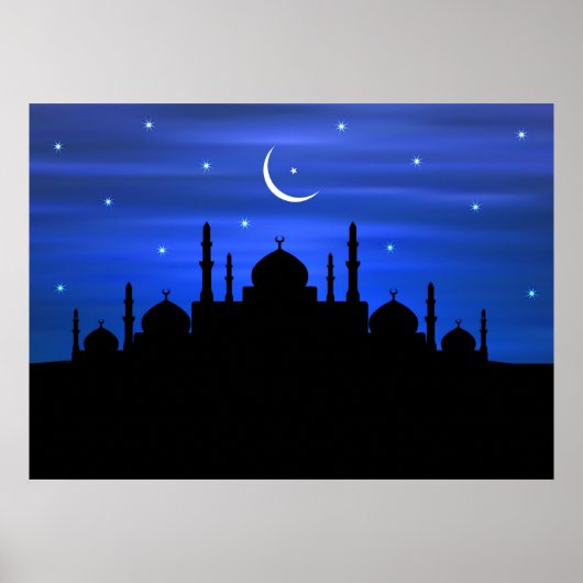 Ramadan Moon & Mosque Poster (Vorne)