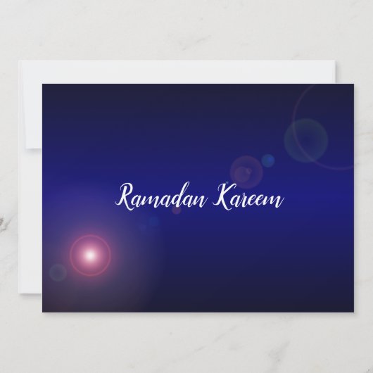 Ramadan Moschee im Crescent Moon mit Fanous Blue Einladung (Rückseite)