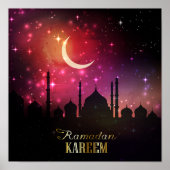 Ramadan Moschee Pink Sunset Poster (Vorne)