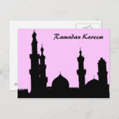 Ramadan Mosque Pink Postcard Postkarte (Vorne/Hinten)