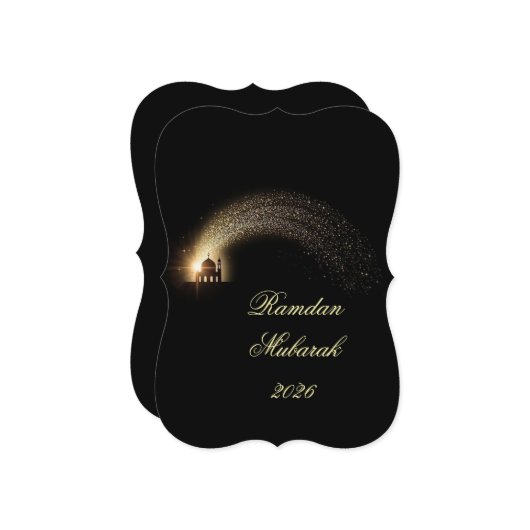 Ramadan Mubarak 2026 personalized Elegant Card Einladung (Vorderseite/Rückseite Beispiel)
