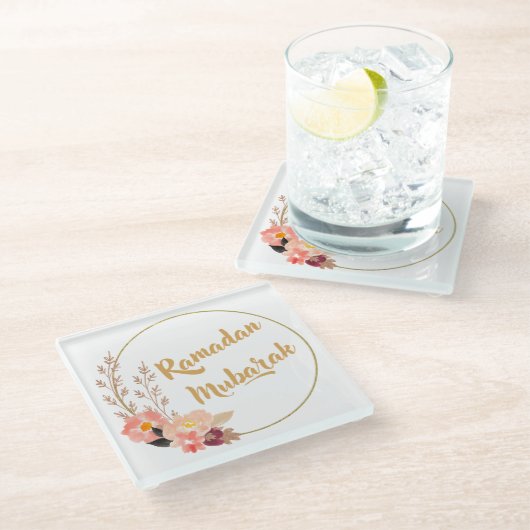 Ramadan Mubarak 5 Glasuntersetzer (Schrägansicht)