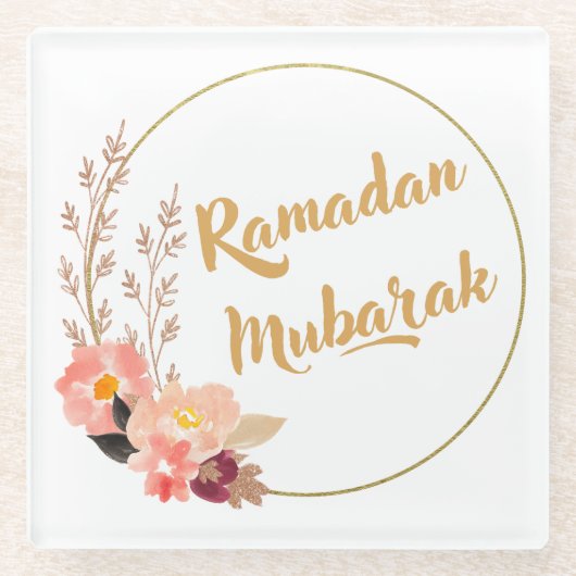 Ramadan Mubarak 5 Glasuntersetzer (Vorderseite)