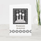 Ramadan Mubarak, Abstraktes Moschee Minaret Design Karte (Vorderseite)