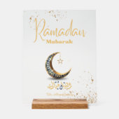 Ramadan Mubarak Acryl-Schild mit Halbmond Acrylschild (Vorderseite)