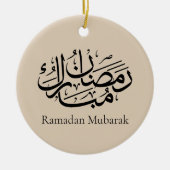 Ramadan Mubarak Arabic Calligraphy Art Thuluth Keramik Ornament (Vorne)