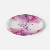 Ramadan Mubarak arabische Kalligrafie Pappteller (Schrägansicht)