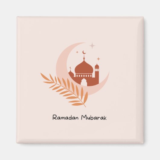 Ramadan Mubarak Boho Moon & Mosque Magnet (Vorne)