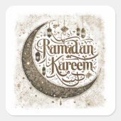 Ramadan Mubarak Celebration Traditionelle Laternen Quadratischer Aufkleber (Vorderseite)