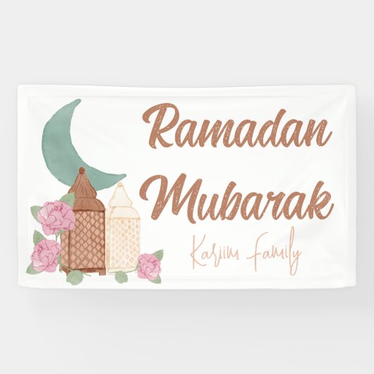 Ramadan Mubarak Dekoration Benutzerdefinierter Nam Banner (Horizontal)