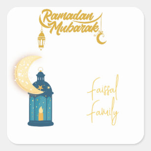 Ramadan Mubarak Dekoration Benutzerdefinierter Nam Quadratischer Aufkleber