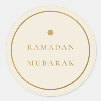 Ramadan Mubarak Elegant Creme-Gold-Aufkleber Runder Aufkleber