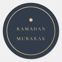 Ramadan Mubarak Eleganter Navy-Gold-Aufkleber