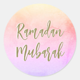 Ramadan Mubarak farbenfrohe klassische Rundsticker Runder Aufkleber