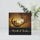 Ramadan Mubarak Flat Holiday Card Feiertagskarte (Stehend Vorderseite)