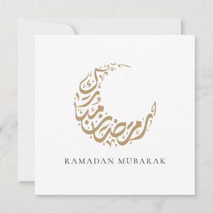 Ramadan Mubarak Gold Crescent Moon Calligraphie Feiertagskarte