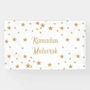 Ramadan Mubarak Gold Star Glitzer Sparkle Dekorati Banner