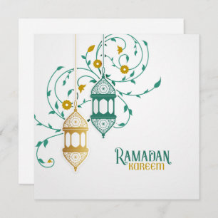 Ramadan Mubarak Golden Aquamarin Islamische Latern Feiertagskarte