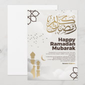 Ramadan Mubarak Golden Calligraphy Art Feiertagskarte (Vorne/Hinten)