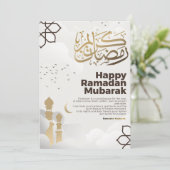 Ramadan Mubarak Golden Calligraphy Art Feiertagskarte (Stehend Vorderseite)