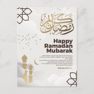 Ramadan Mubarak Goldene Kalligrafie-Kunst Feiertagspostkarte