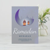 Ramadan Mubarak Halbmond Laterne Kunst Karte (Stehend Vorderseite)