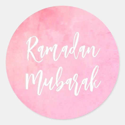 Ramadan Mubarak Hübsch Pink Runder Aufkleber (Vorderseite)
