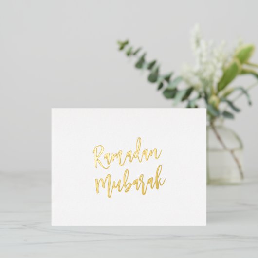 Ramadan Mubarak islamischer Gruß Folien Feiertagspostkarte (Stehend vorne)