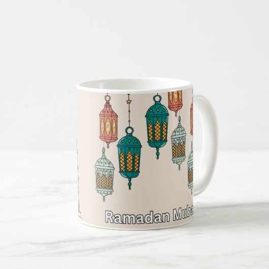 Ramadan Mubarak Kaffeetasse (VorderseiteRechts)