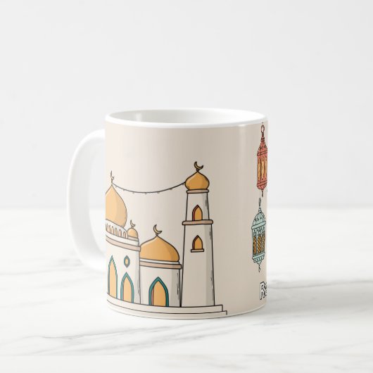 Ramadan Mubarak Kaffeetasse (Vorderseite Links)