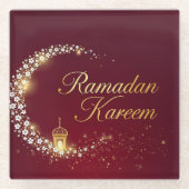 RAMADAN MUBARAK KAREEM 2026 GLASS COASTER GLASUNTERSETZER (Vorderseite)