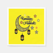 Ramadan Mubarak Kareem Crescent Lattern Serviette (Vorderseite)
