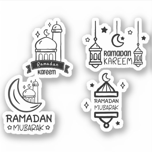 Ramadan Mubarak Kareem Set Aufkleber (Vorderseite)