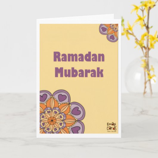 Ramadan Mubarak Karte (Gelbe Blume)