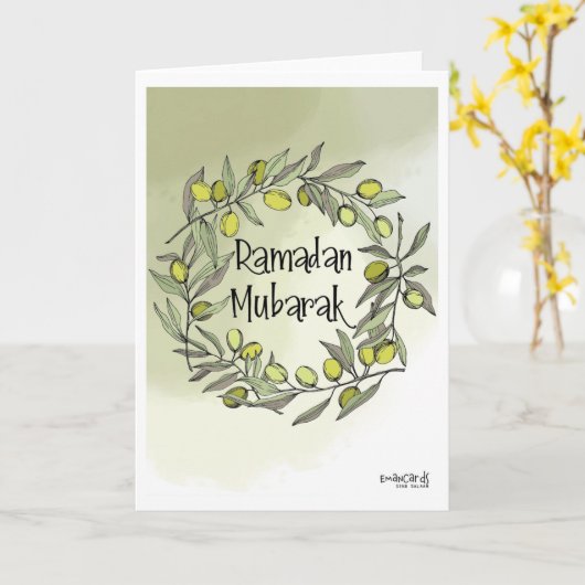 Ramadan Mubarak Karte (Gelbe Blume)
