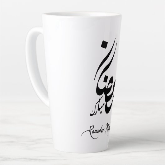 Ramadan Mubarak Latte Mug – Islamic Festive Milchtasse (Linke Ecke)