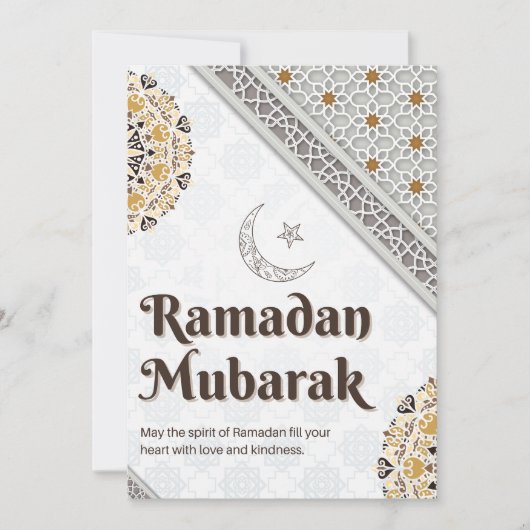 Ramadan Mubarak Mandala Crescent Art Feiertagskarte (Vorderseite)