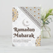Ramadan Mubarak Mandala Crescent Art Feiertagskarte (Stehend Vorderseite)