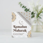 Ramadan Mubarak Mandala Crescent Art Feiertagspostkarte (Stehend Vorderseite)