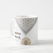 Ramadan Mubarak Mandala Crescent Art Kaffeetasse (Vorderseite Links)