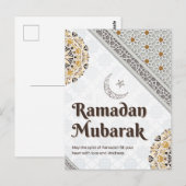 Ramadan Mubarak Mandala Crescent Art Postkarte (Vorne/Hinten)