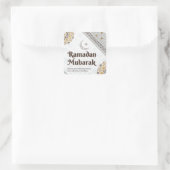 Ramadan Mubarak Mandala Crescent Art Quadratischer Aufkleber (Tasche)