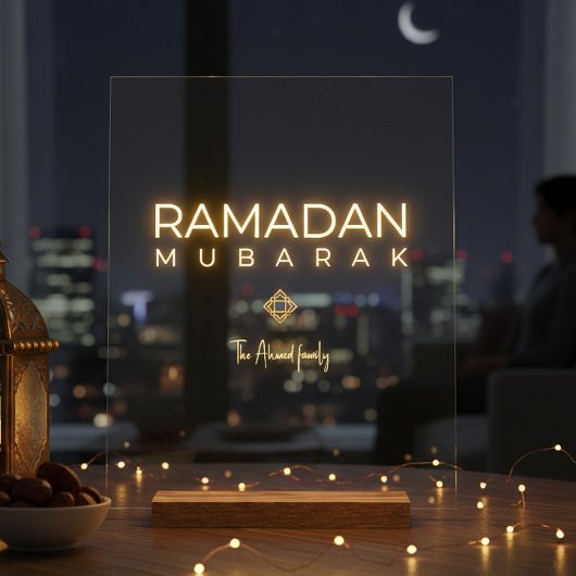 Ramadan Mubarak Minimal Acrylic Sign Personalized Acrylschild